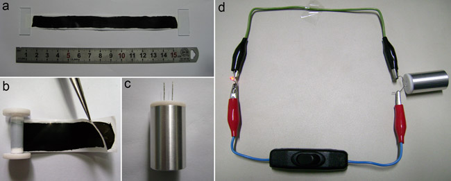 圖1 碳納米管薄膜簡(jiǎn)潔超級(jí)電容器的制備過(guò)程示意圖